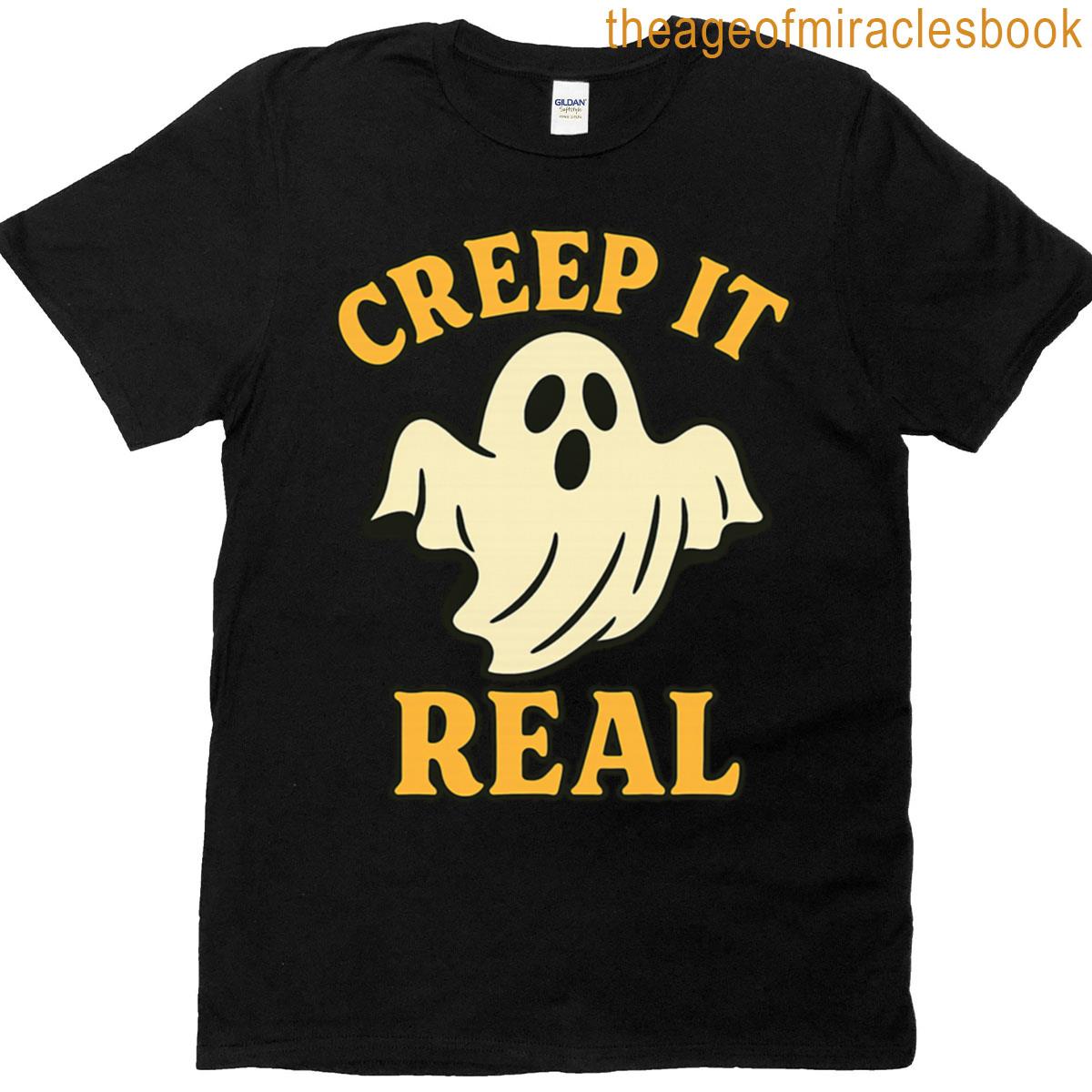 Creep It Real Retro Ghost Design Premium T-shirt