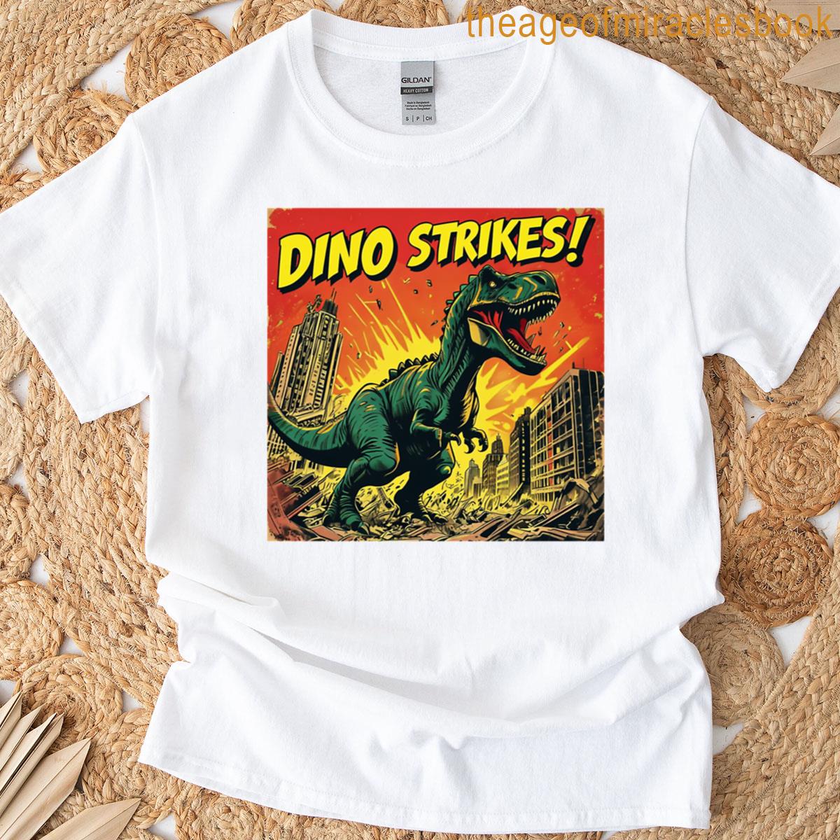 Retro Dinosaur Rampage Comic Cover Oversized T-shirt