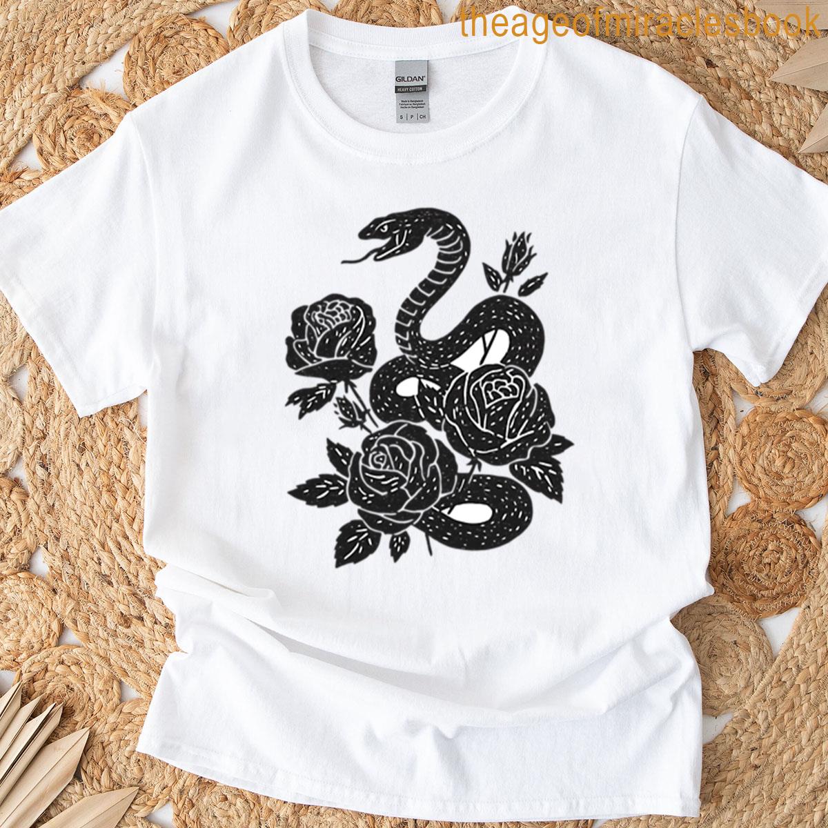 Snake Roses Gothic Sticker T-shirt