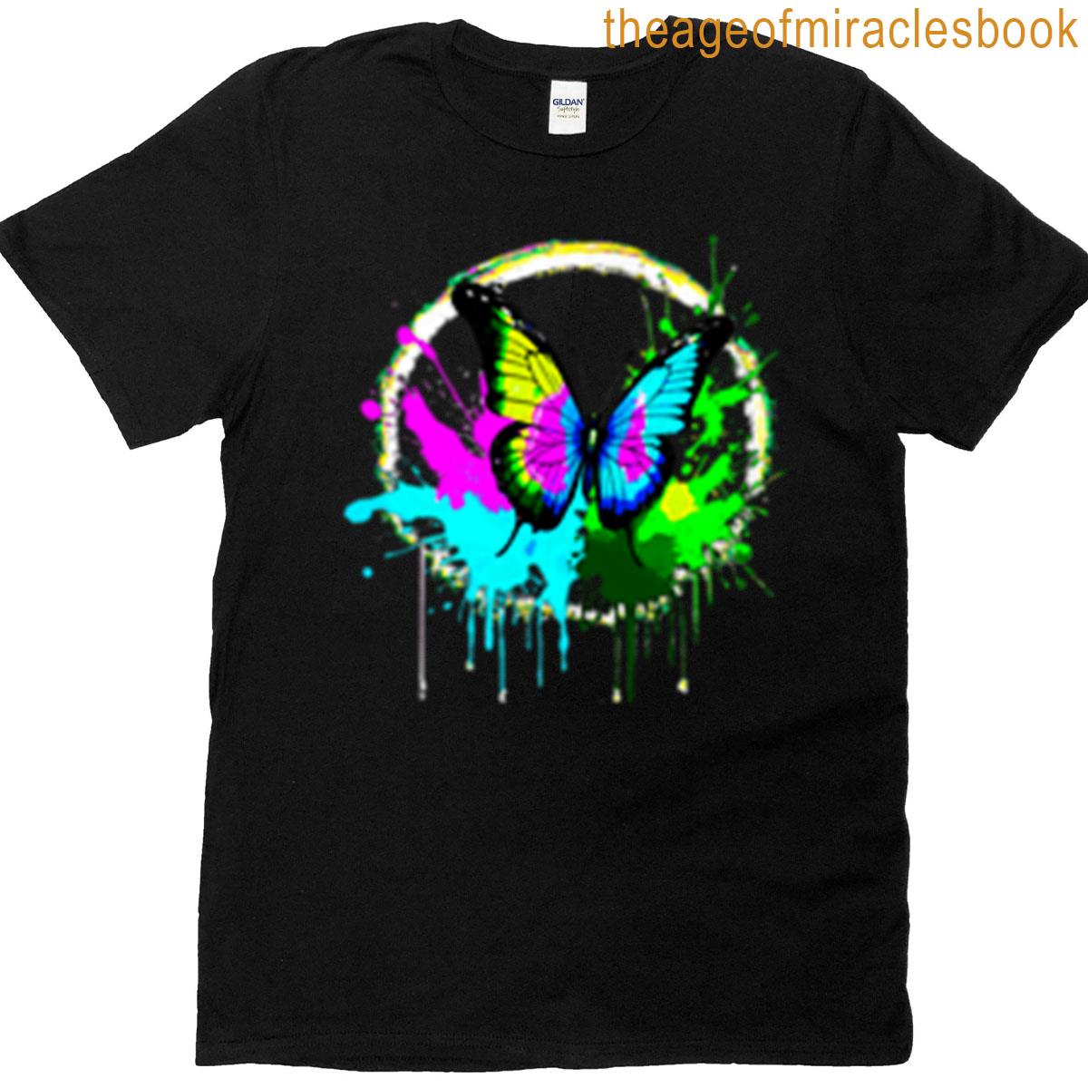 Abstract Butterfly Explosion – Colorful Wall Art T-shirt Abstract Butterfly Explosion – Colorful Wall Art T-shirt
