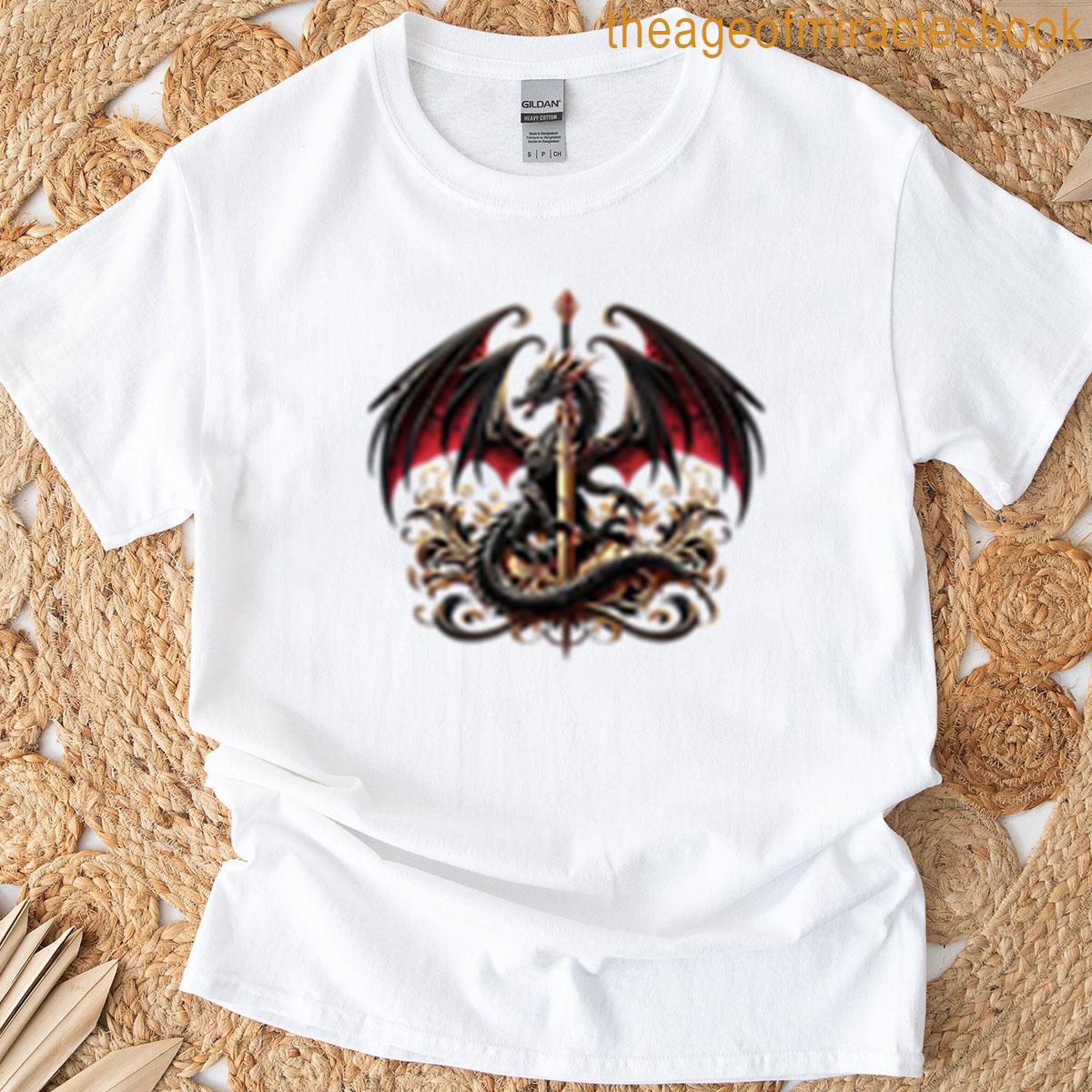 Angry Dragon With The Sword T-shirt