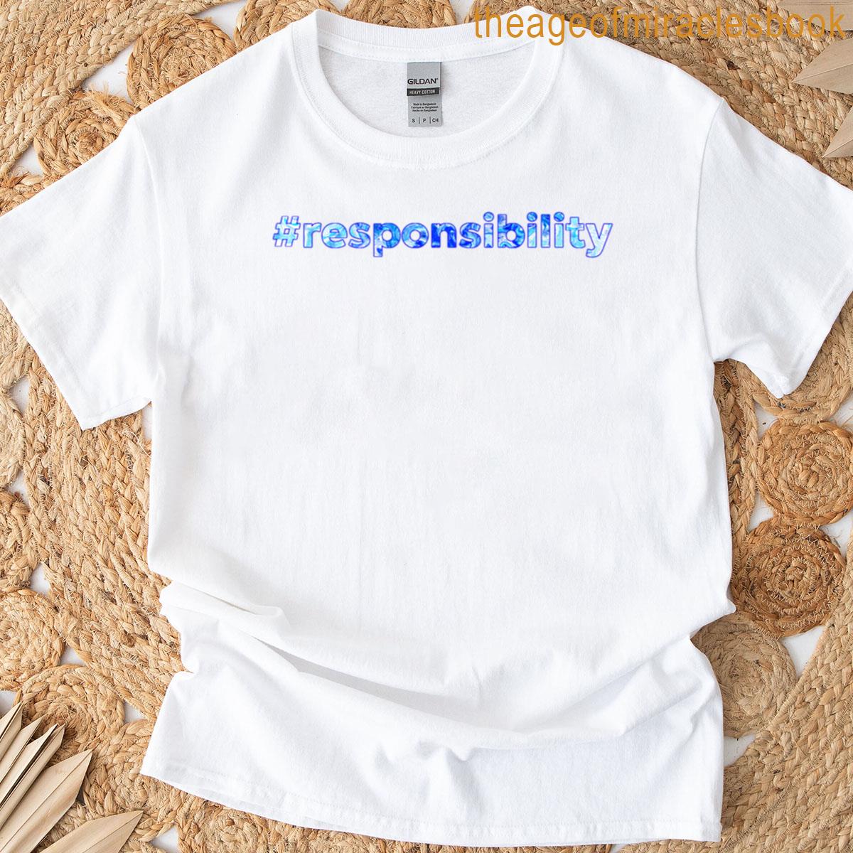 Blue Hashtag Responsibility In Frame T-shirt