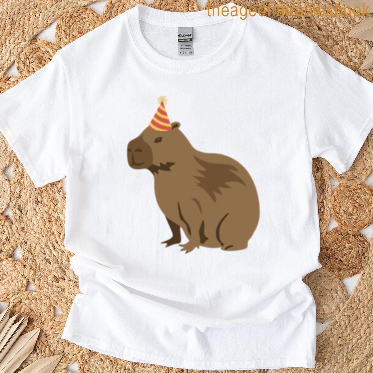 Capybara Wearing Birthday Hat T-shirt