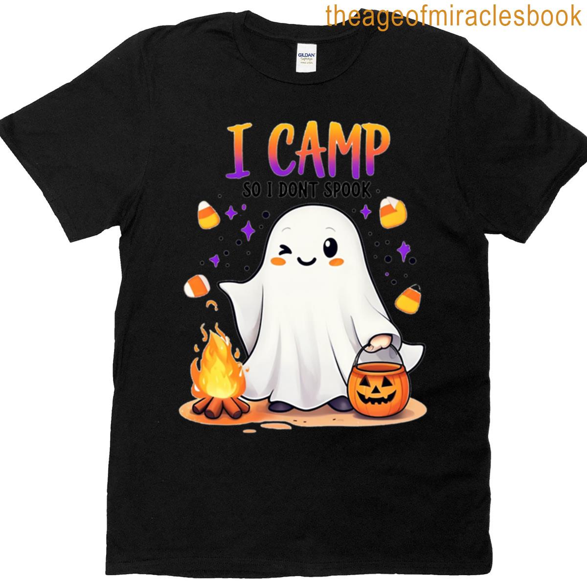 Funny Halloween Camping Ghost- Cute Ghost T-shirt