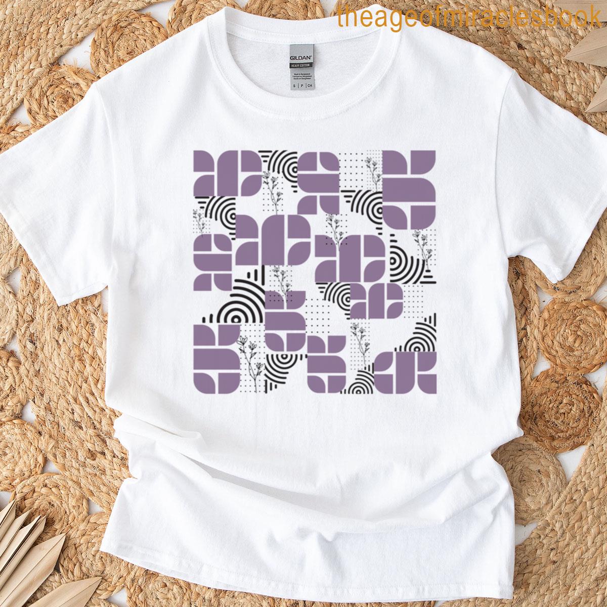 Plum Geometry Modern Minimalist Pattern T-shirt