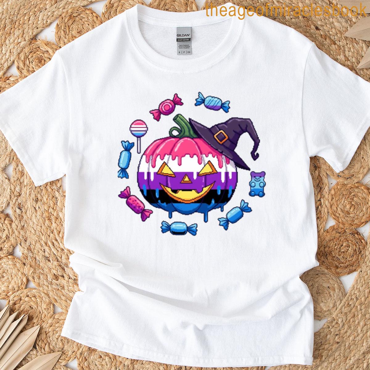 Pumpkin Genderfluid Spooky Pride T-shirt