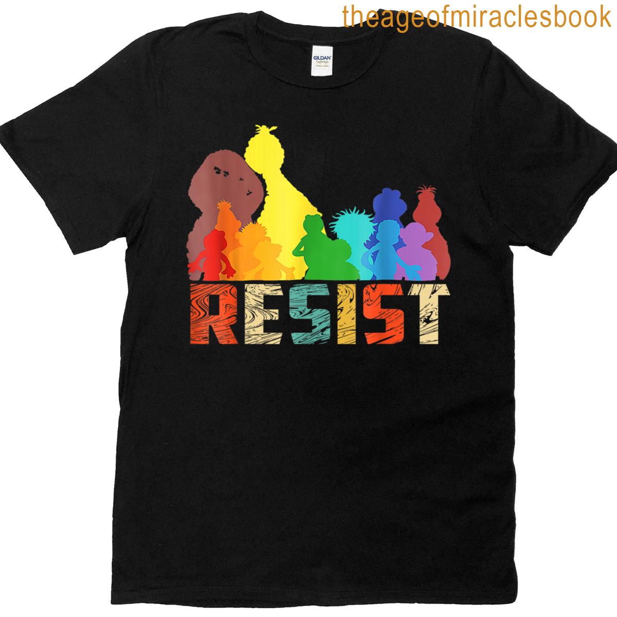 Save Pbs Resist Rainbow Character Graphic T-shirt