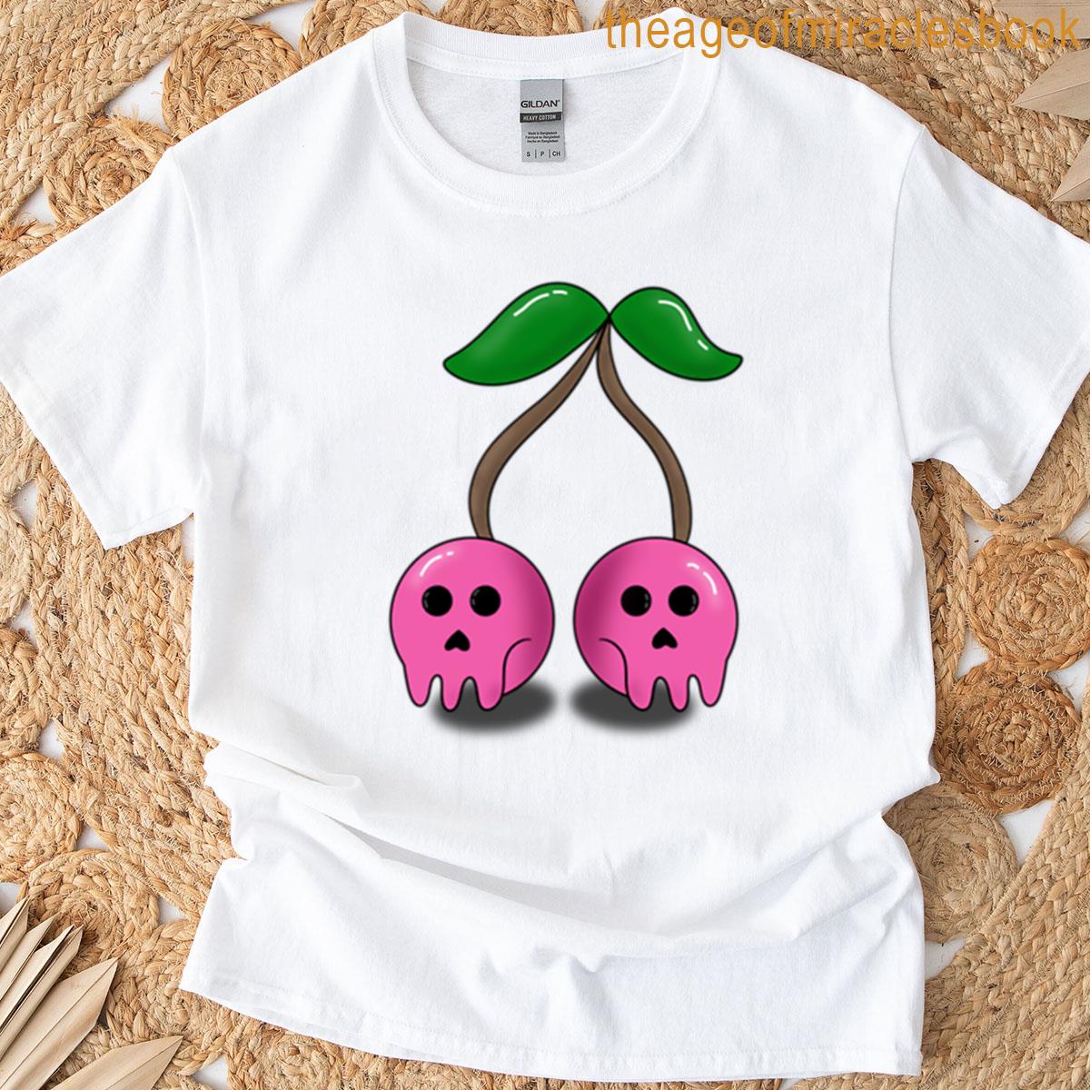 Skull Cherries Pink T-shirt