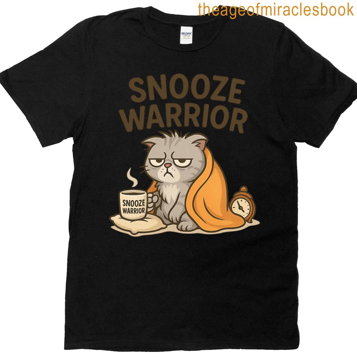 Snooze Warrior Grumpy Cat With Coffee T-shirt