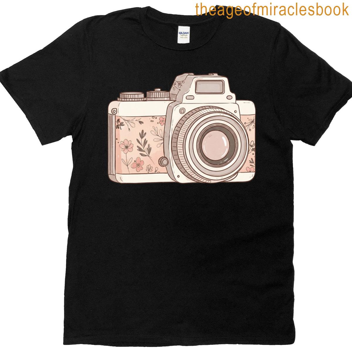 Vintage Camera With Flower T-shirt