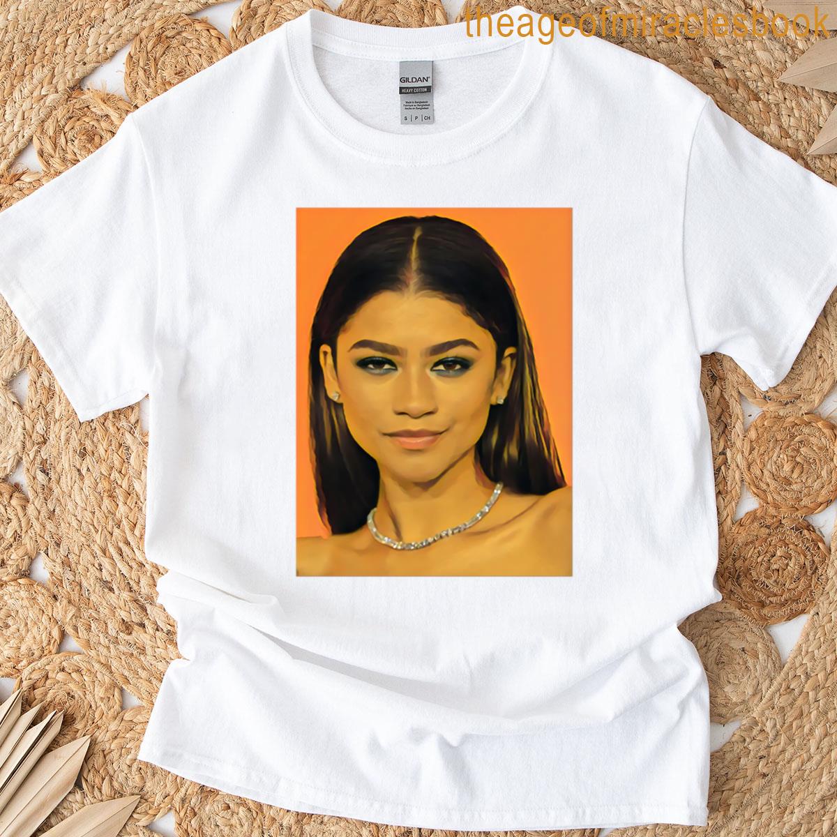 Zendaya Orange Portrait T-shirt