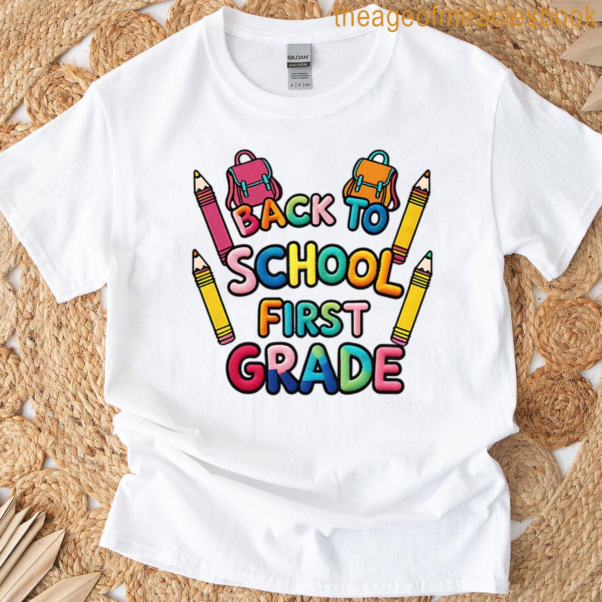 Back To School First Grade Colorful Design T-shirt