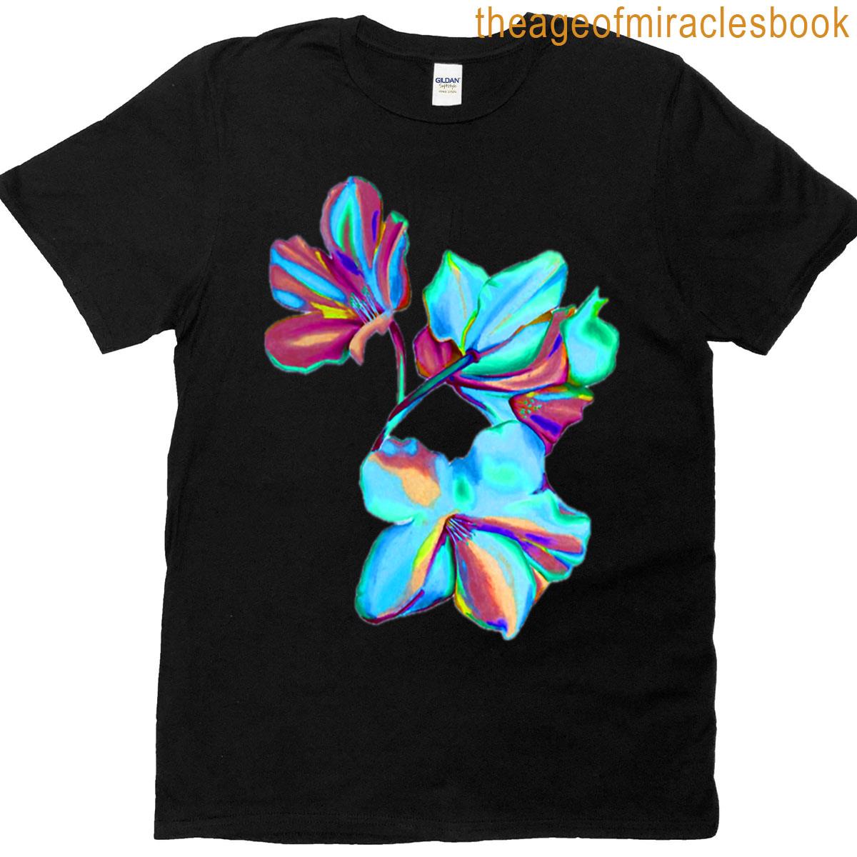 Bright Colourful Hand Drawn Flowers T-shirt