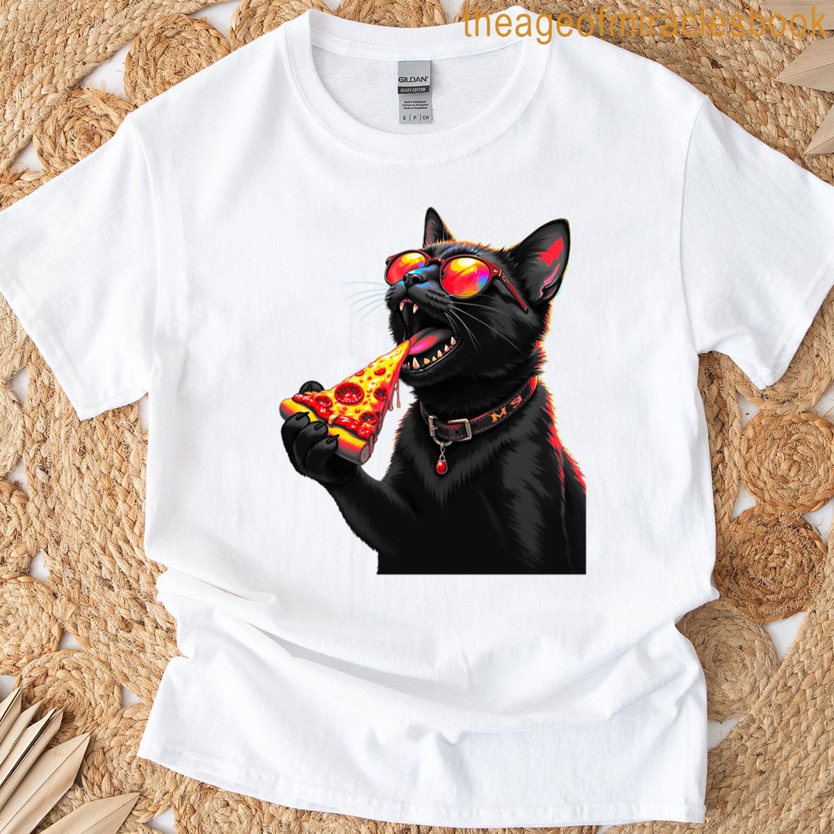 Cat Eating Pizza T-shirt