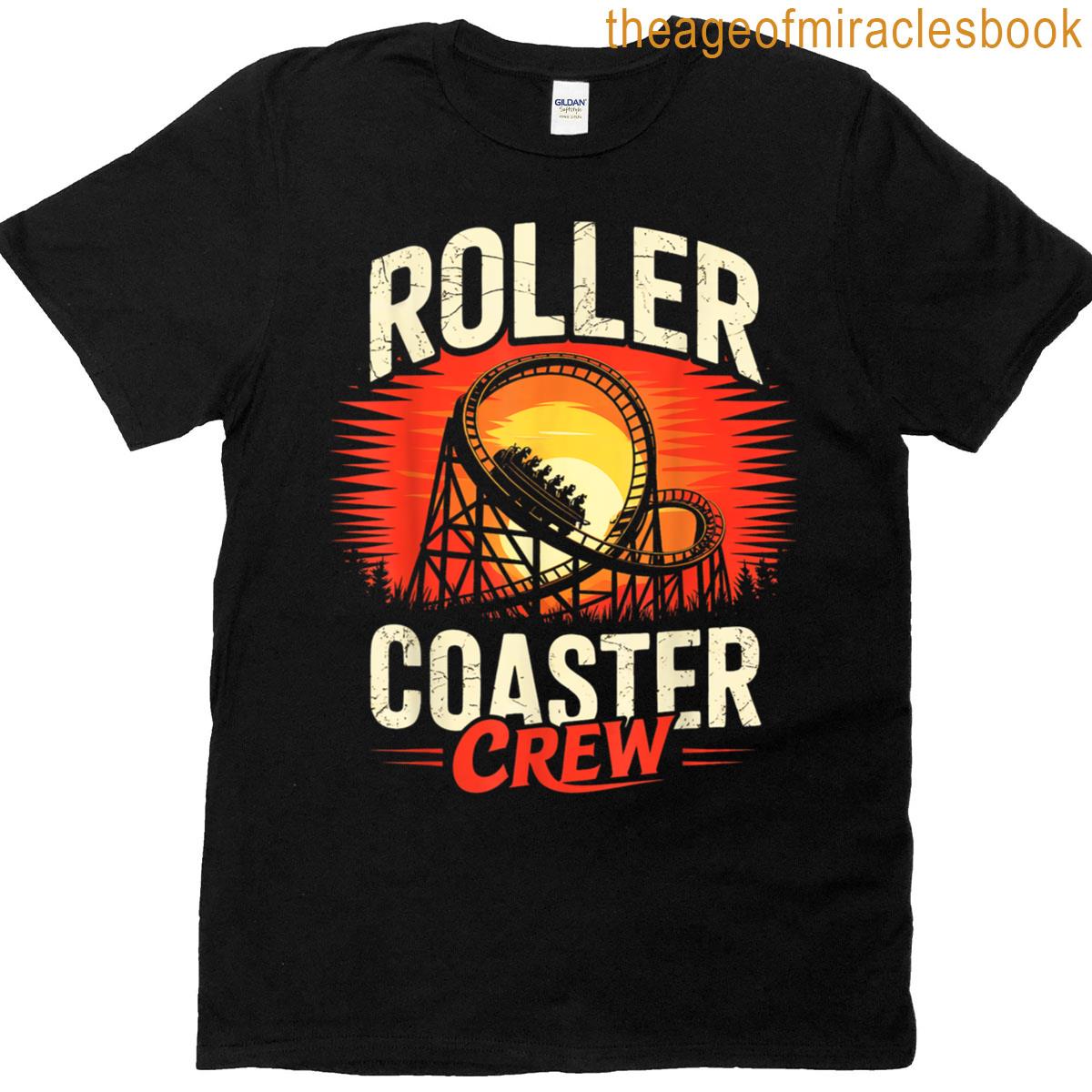 Funny Roller Coaster Crew Amusement Park Rollercoaster Retro T-shirt
