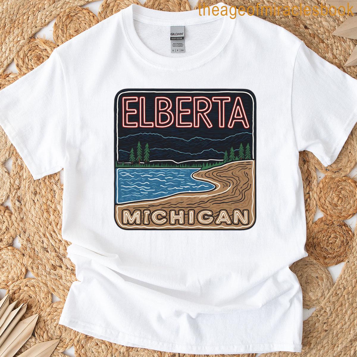 Neon Sand Dunes Elberta Michigan T-shirt