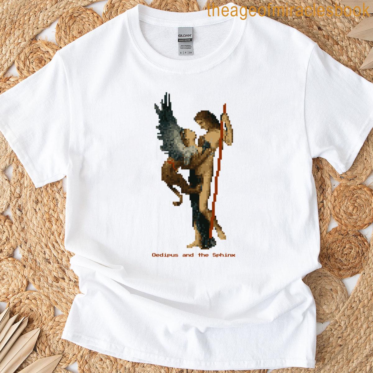 Oedipus And The Sphinx In Retro Pixels T-shirt