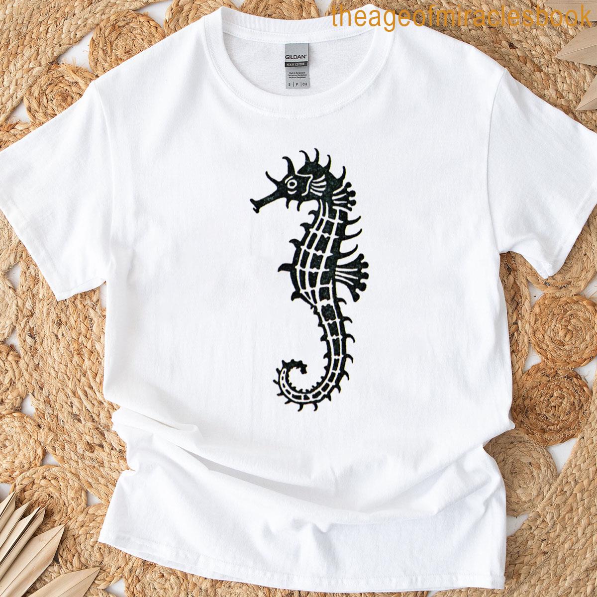 Seahorse Stamp Illustration T-shirt