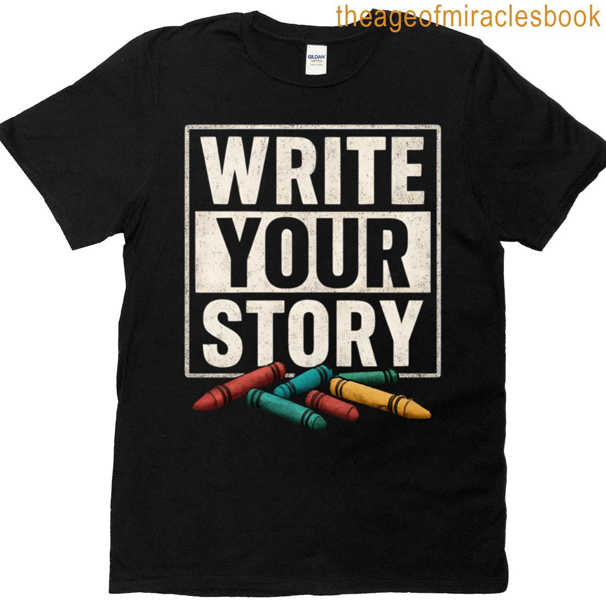 Write Your Story Cute Running Pencil T-shirt