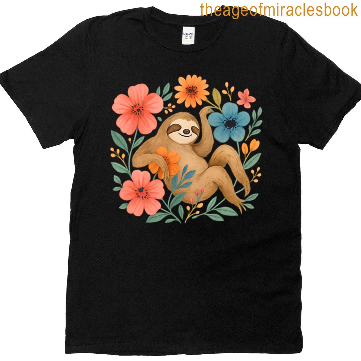 Floral Sloth Premium T-shirt