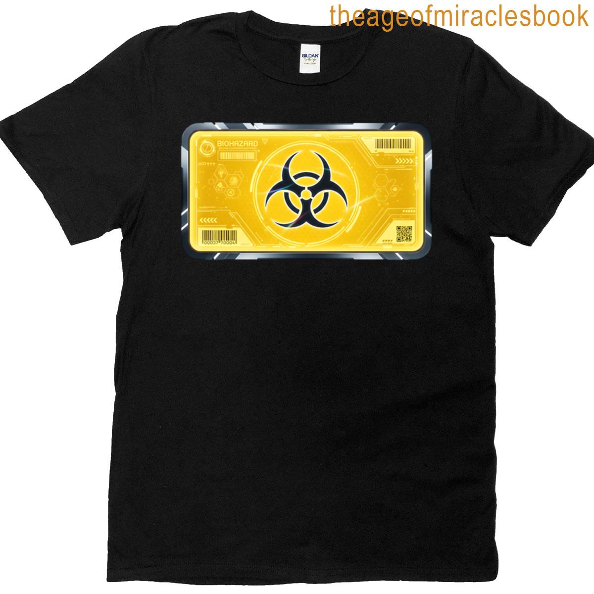 Futuristic Yellow Sign With Biohazard Symbol T-shirt