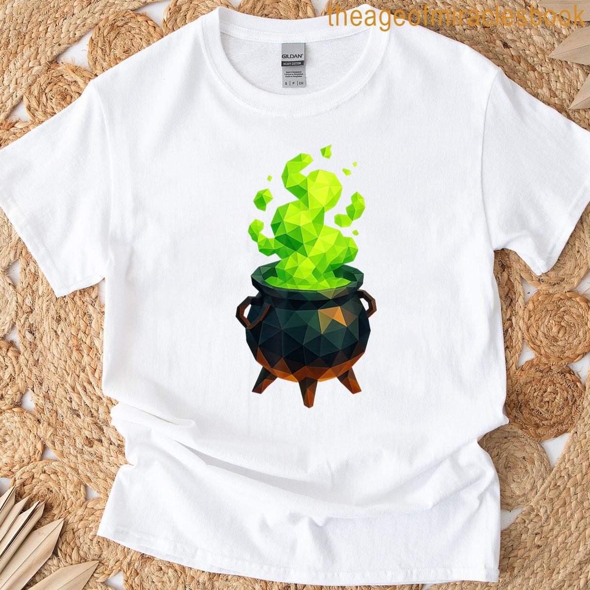Low Poly Cauldron Witch Minimal Wicca Geometric T-shirt