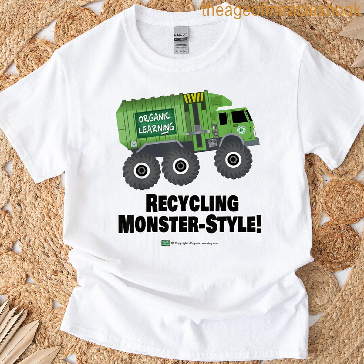 Monster Recycling Garbage Truck – Eco Fun Design T-shirt