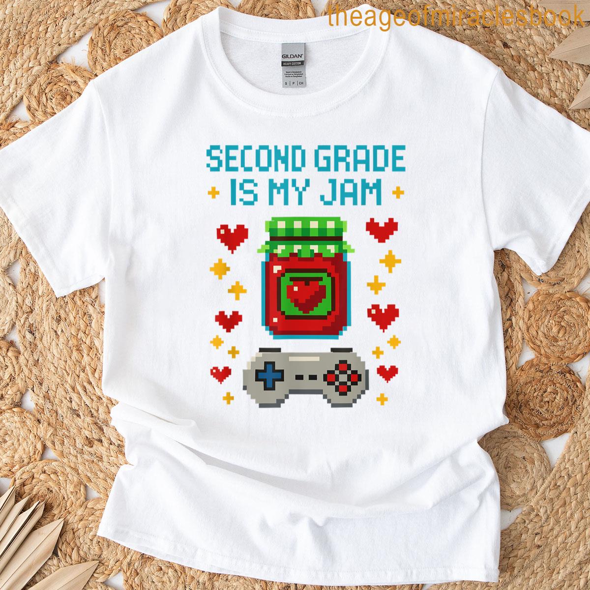 Second Grade Is My Jam Pixel Art Retro Gaming Back To School T-shirt