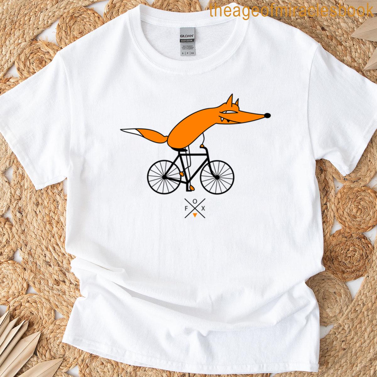 Smart Fox Rides A Bicycle T-shirt