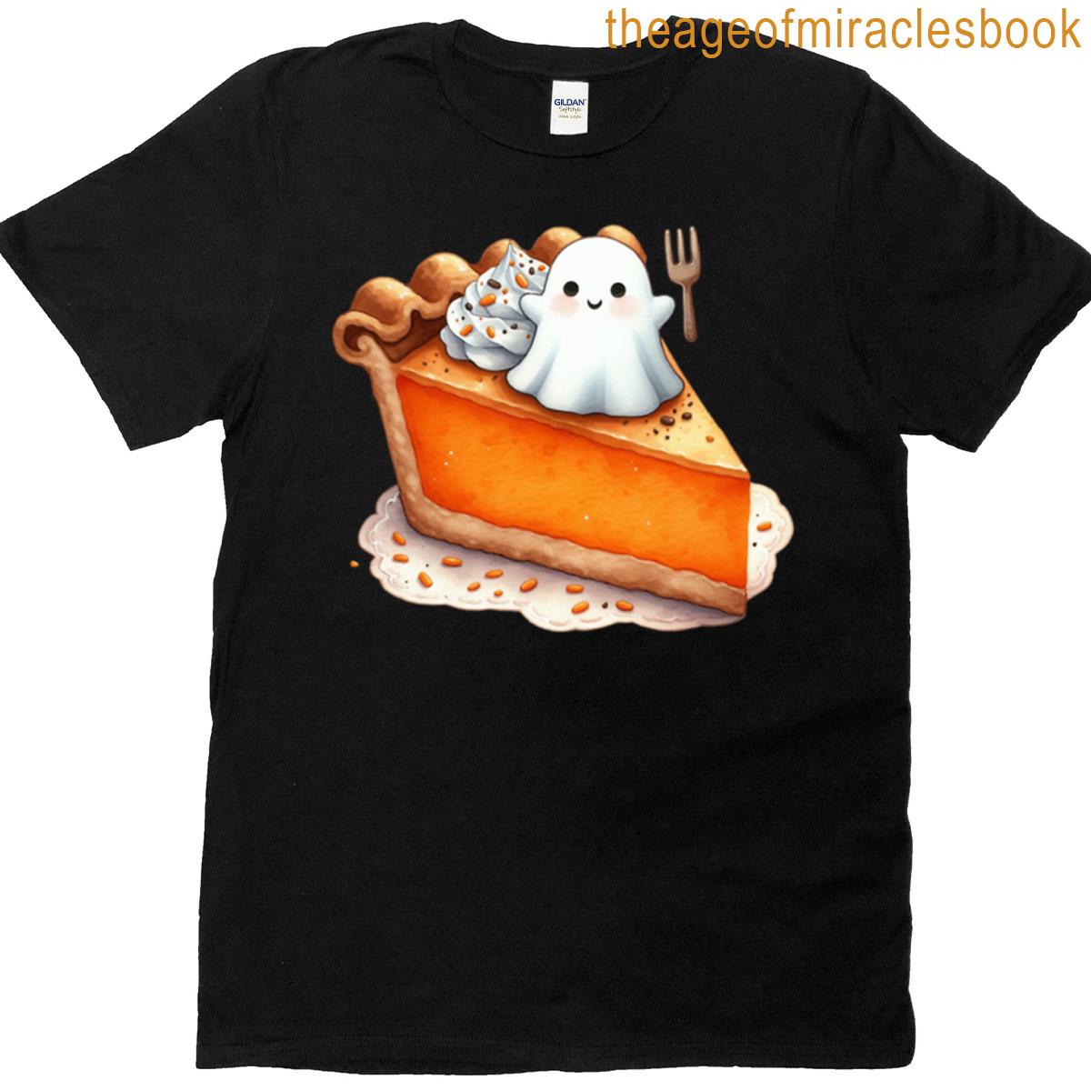 Adorable Little Ghost On A Pumpkin Pie T-shirt