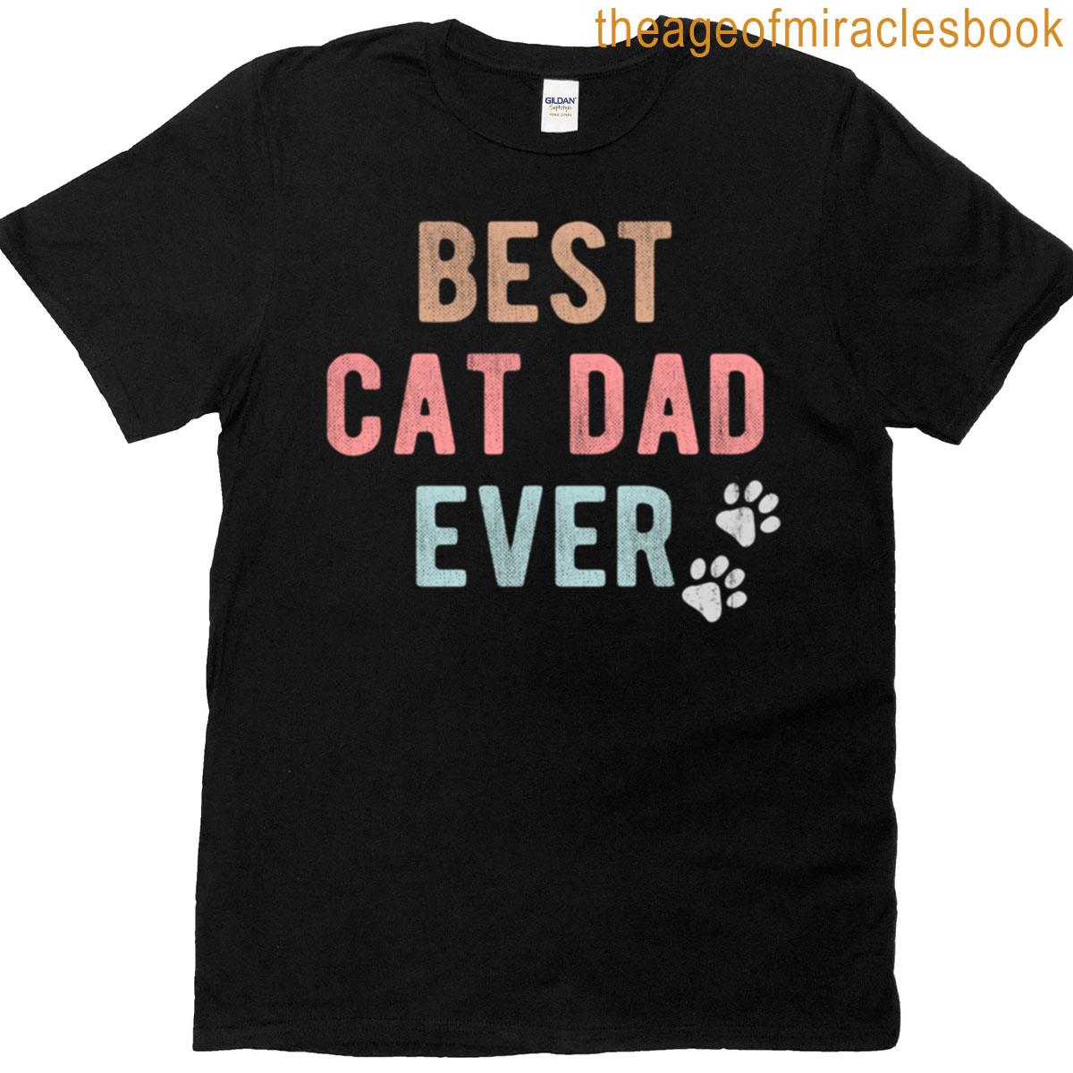 Best Cat Dad Ever Distressed Design T-shirt