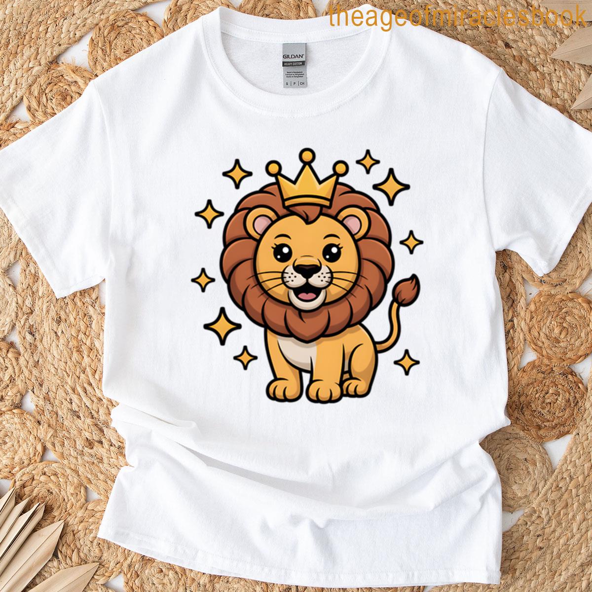 Cartoon Leo Lion With Crown T-shirt