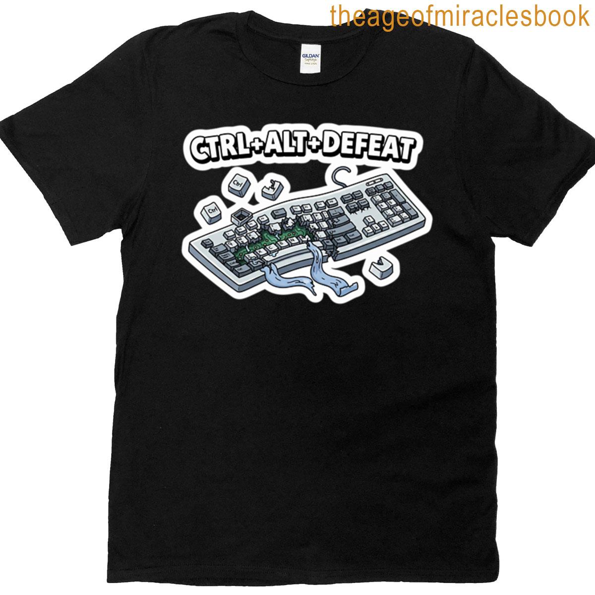 Ctrl Alt Delete Defeat Funny Computer Pun Sticker T-shirt
