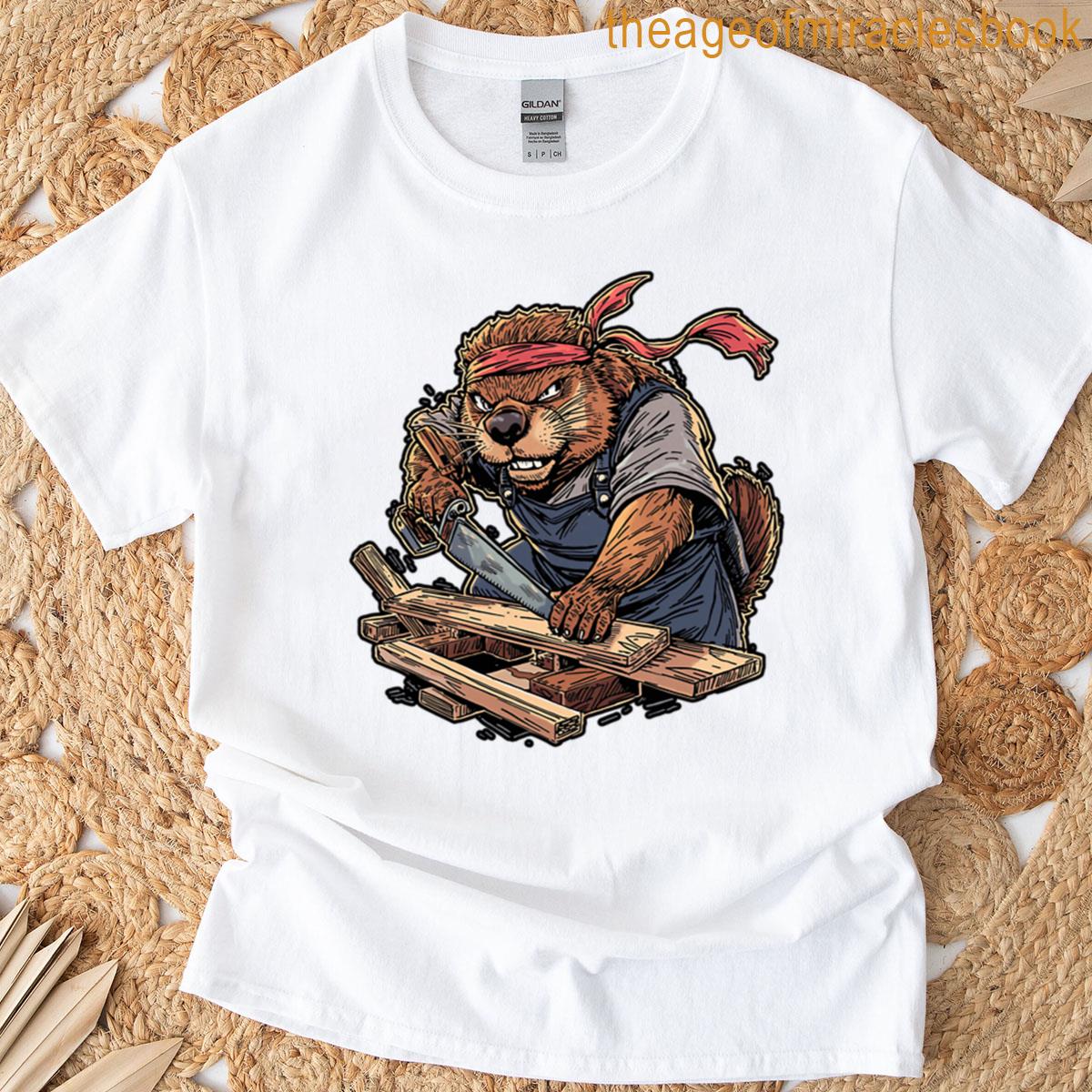 Diy Beaver Builder Cartoon Funny Design T-shirt