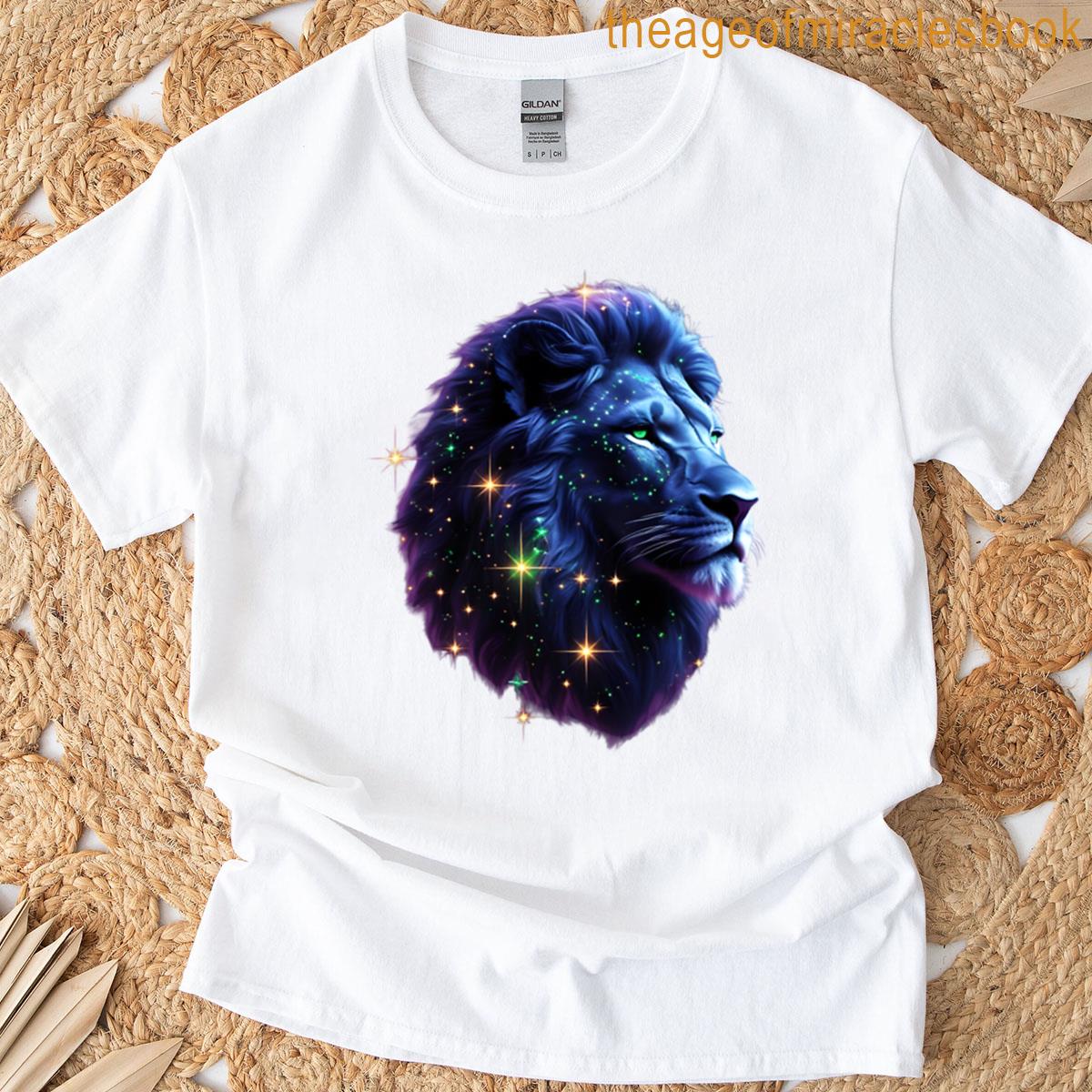 Leo Constellation Shaped Into Lions Head T-shirt