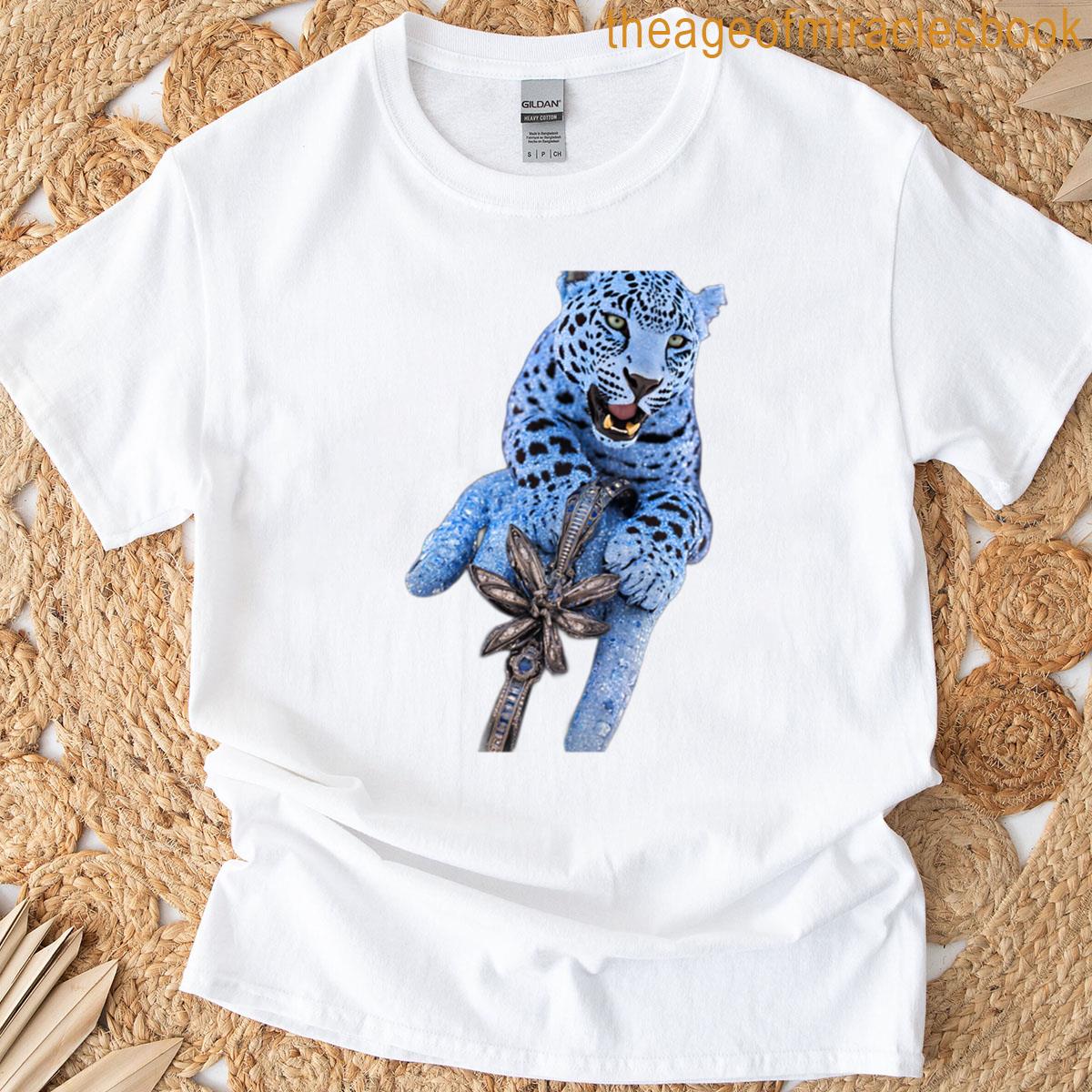 Leopard With Crystal Blue T-shirt