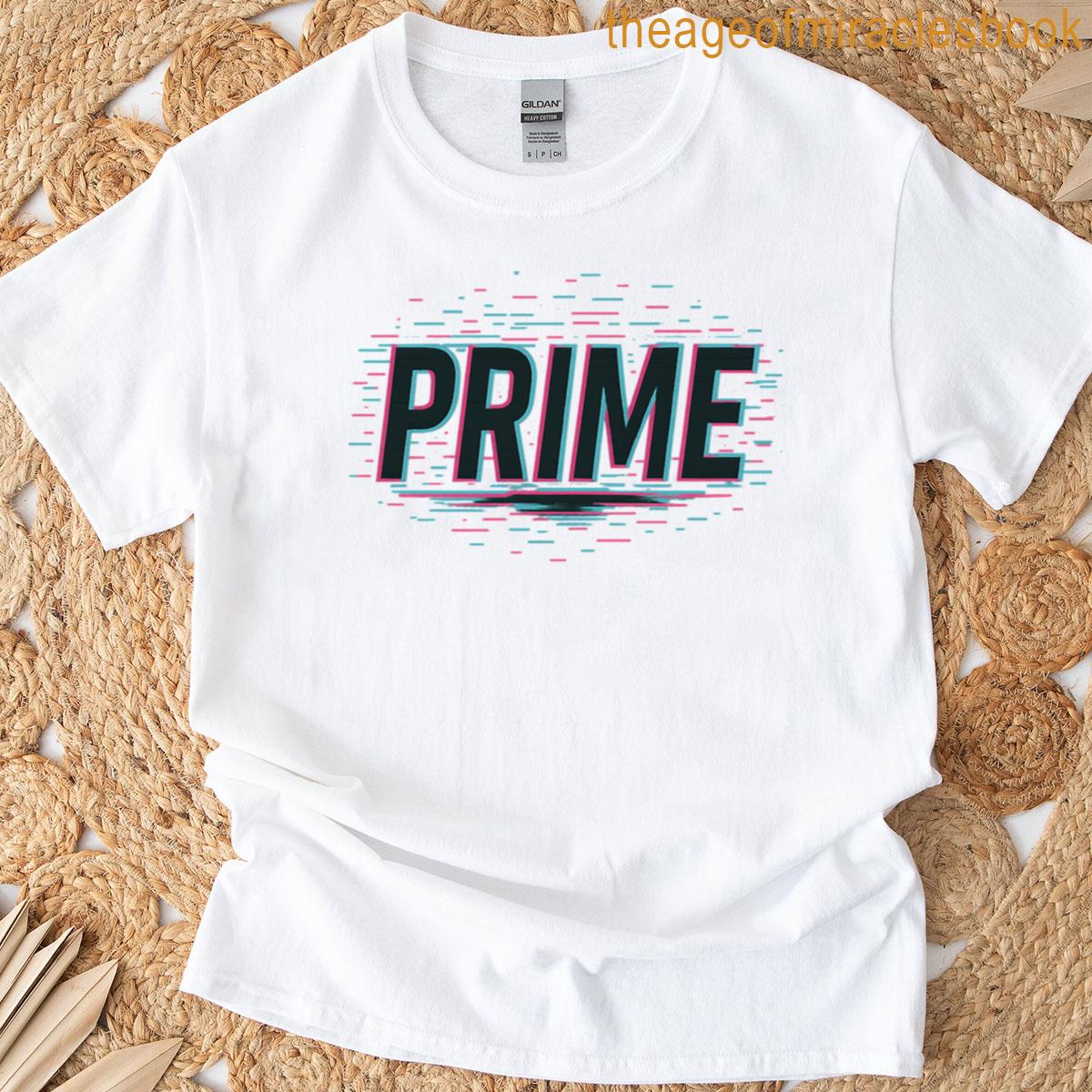 Prime Neon Glitch Text T-shirt