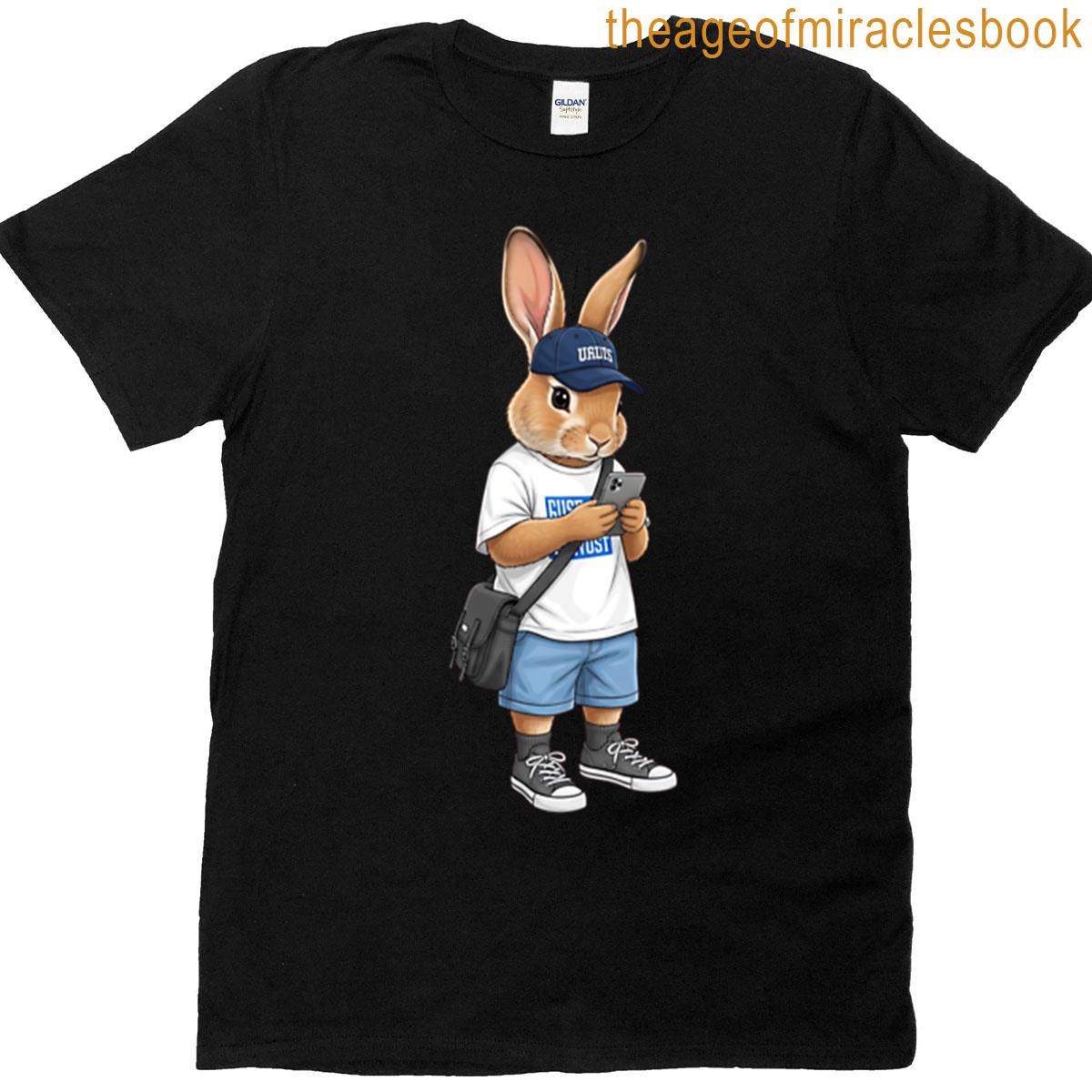 Rabbit Holding Phone T-shirt
