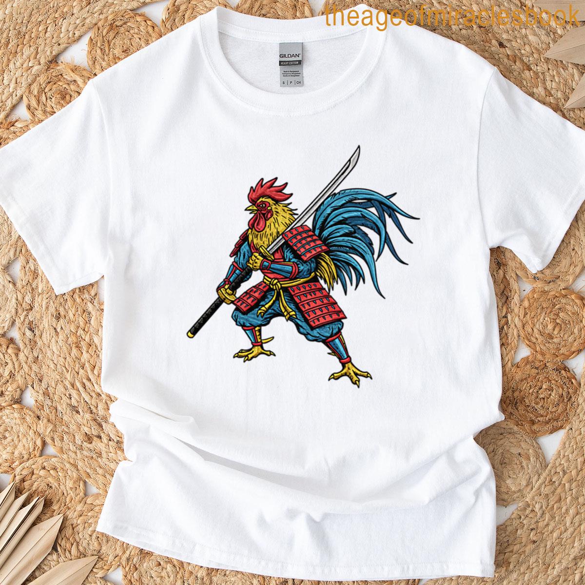 Samurai Rooster With Katana Sword T-shirt