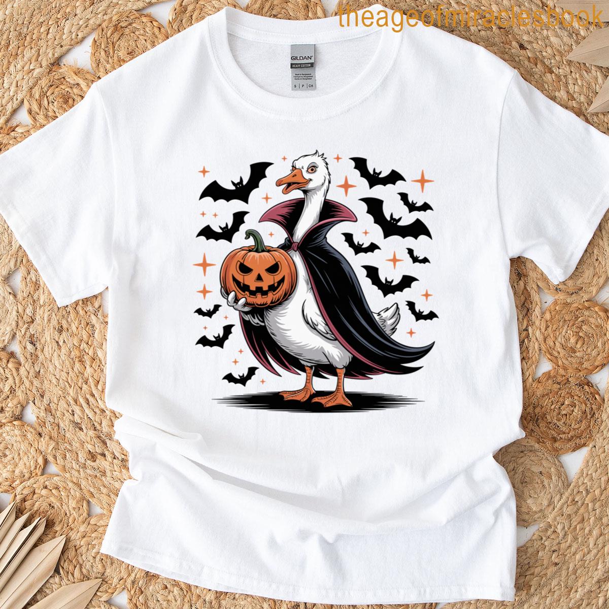 Vampire Goose Spooky Duck Halloween T-shirt