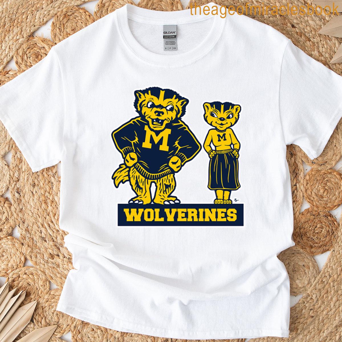 Vintage Wolverines Mascot Couple T-shirt