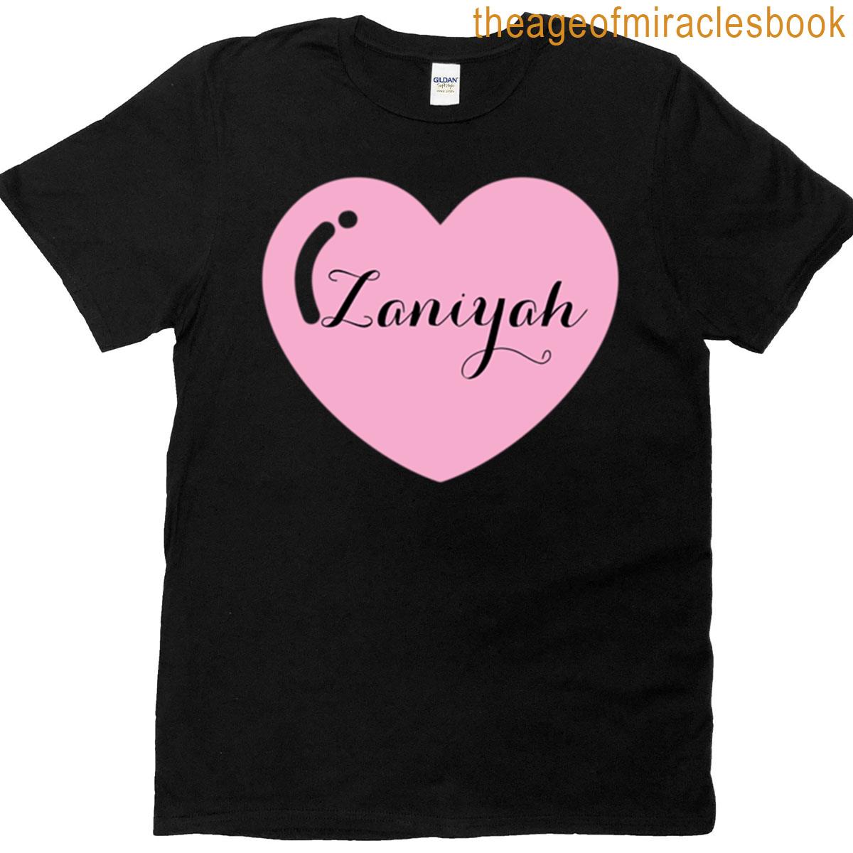 Zaniyah Name With Pink Heart T-shirt