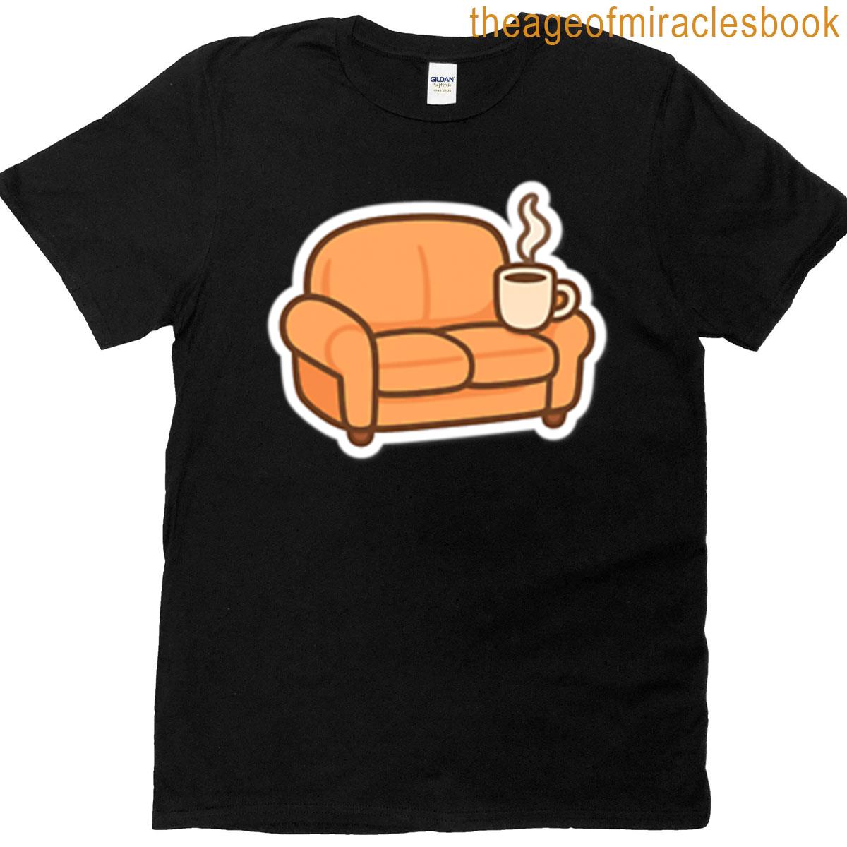 Cozy Couch Coffee Vibes Sticker T-shirt
