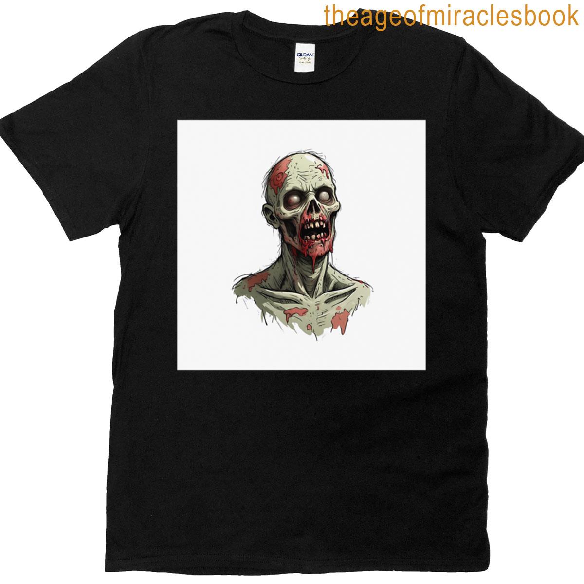 Creepy Zombie Horror Head Design T-shirt