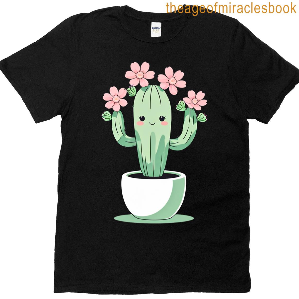Cute Cactus With Pink Flowers T-shirt