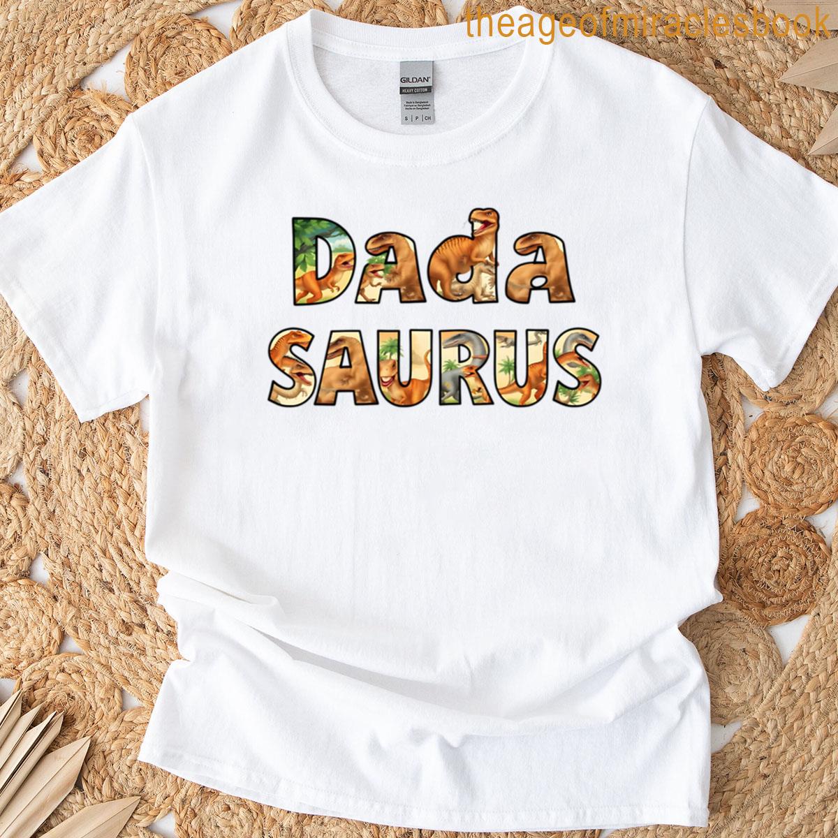 Dada Saurus Funny Dinosaur Dad Design Active T-shirt