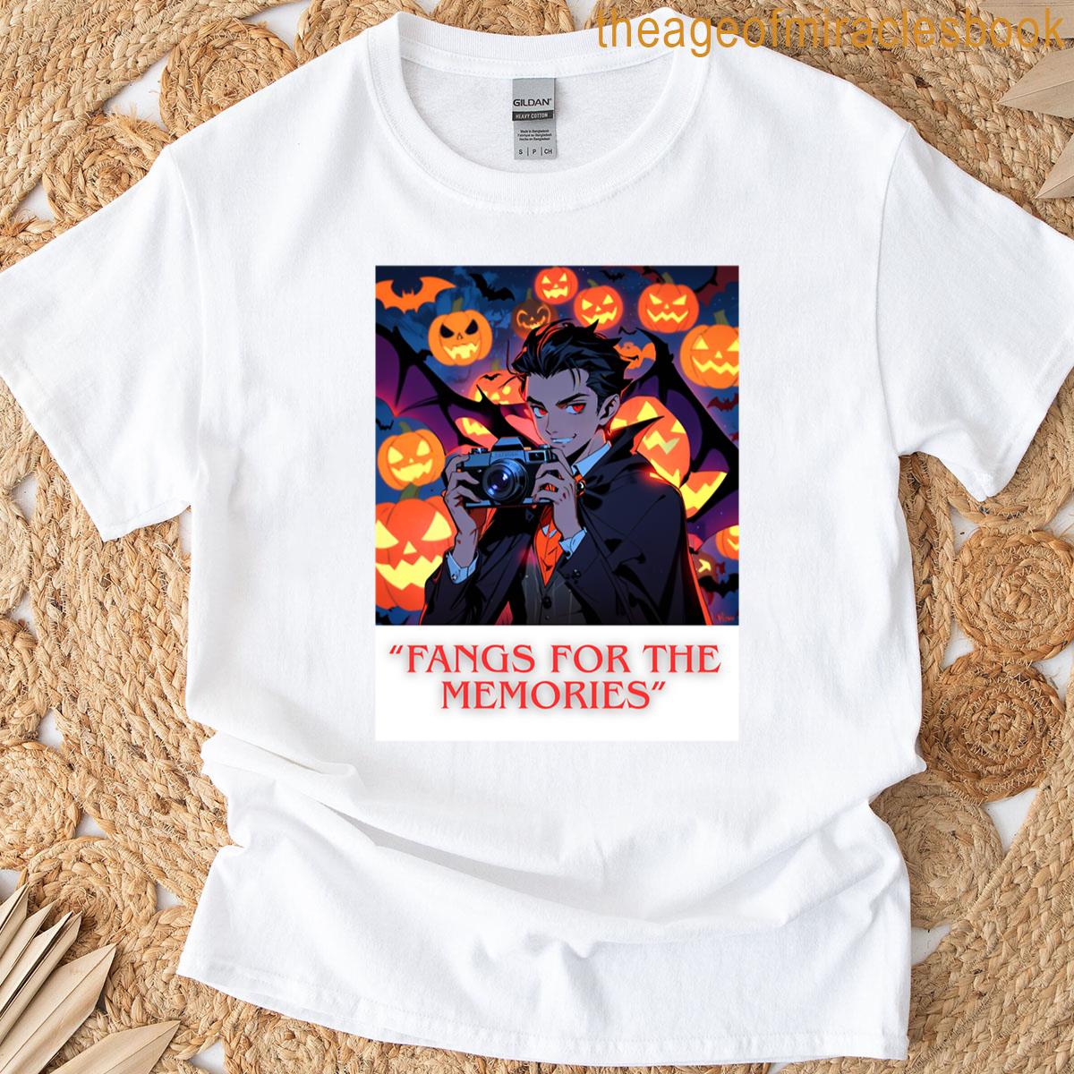 Fangs For The Memories Funny Vampire Art T-shirt