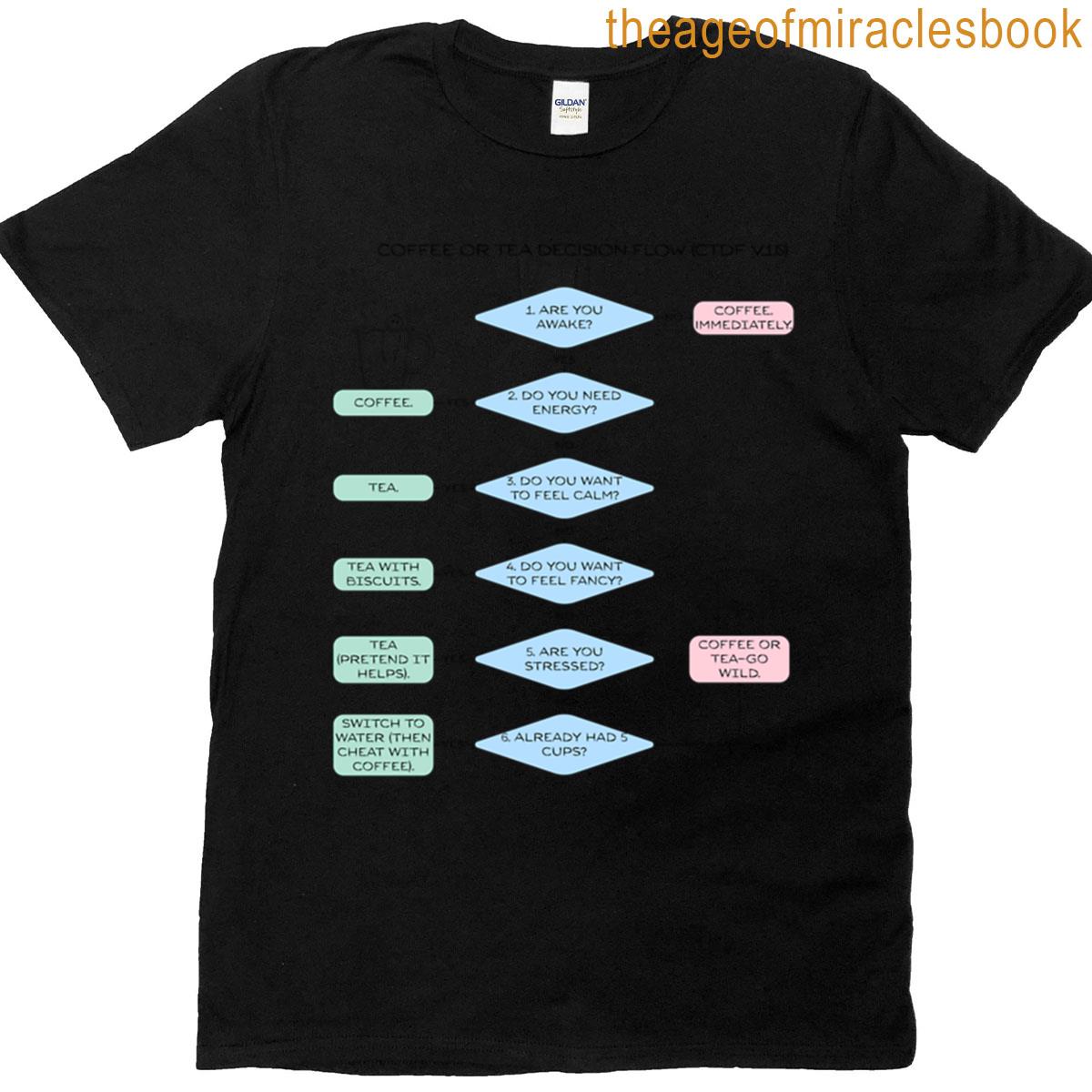 Funny Flowchart – Coffee Or Tea Decision Flow T-shirt
