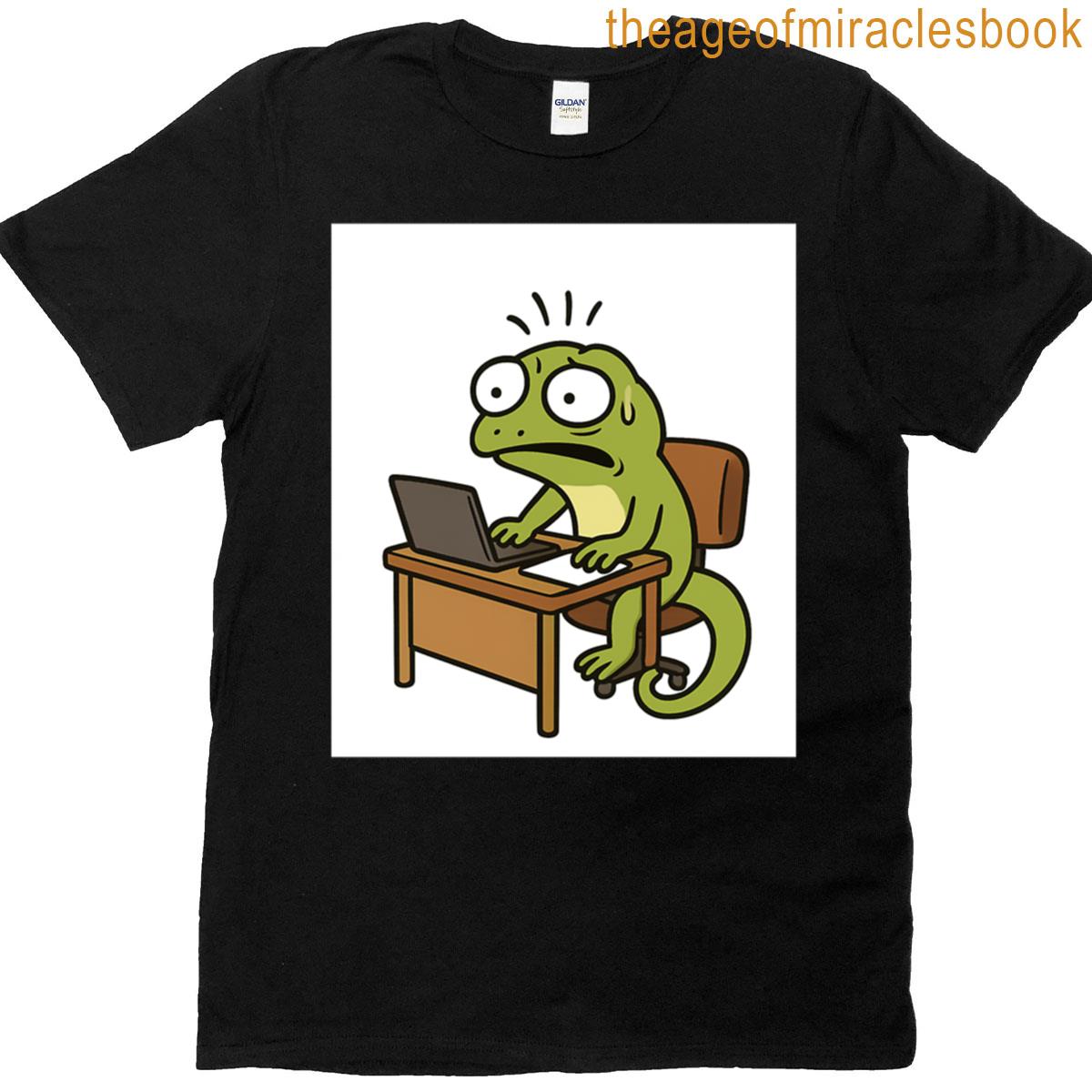 Funny Lizard Meme Relatable Cartoon Sticker T-shirt