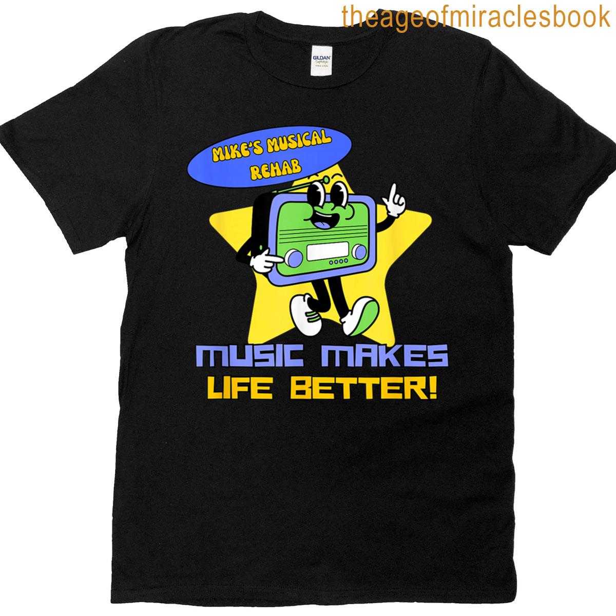 Music Makes Life Better Retro T-shirt